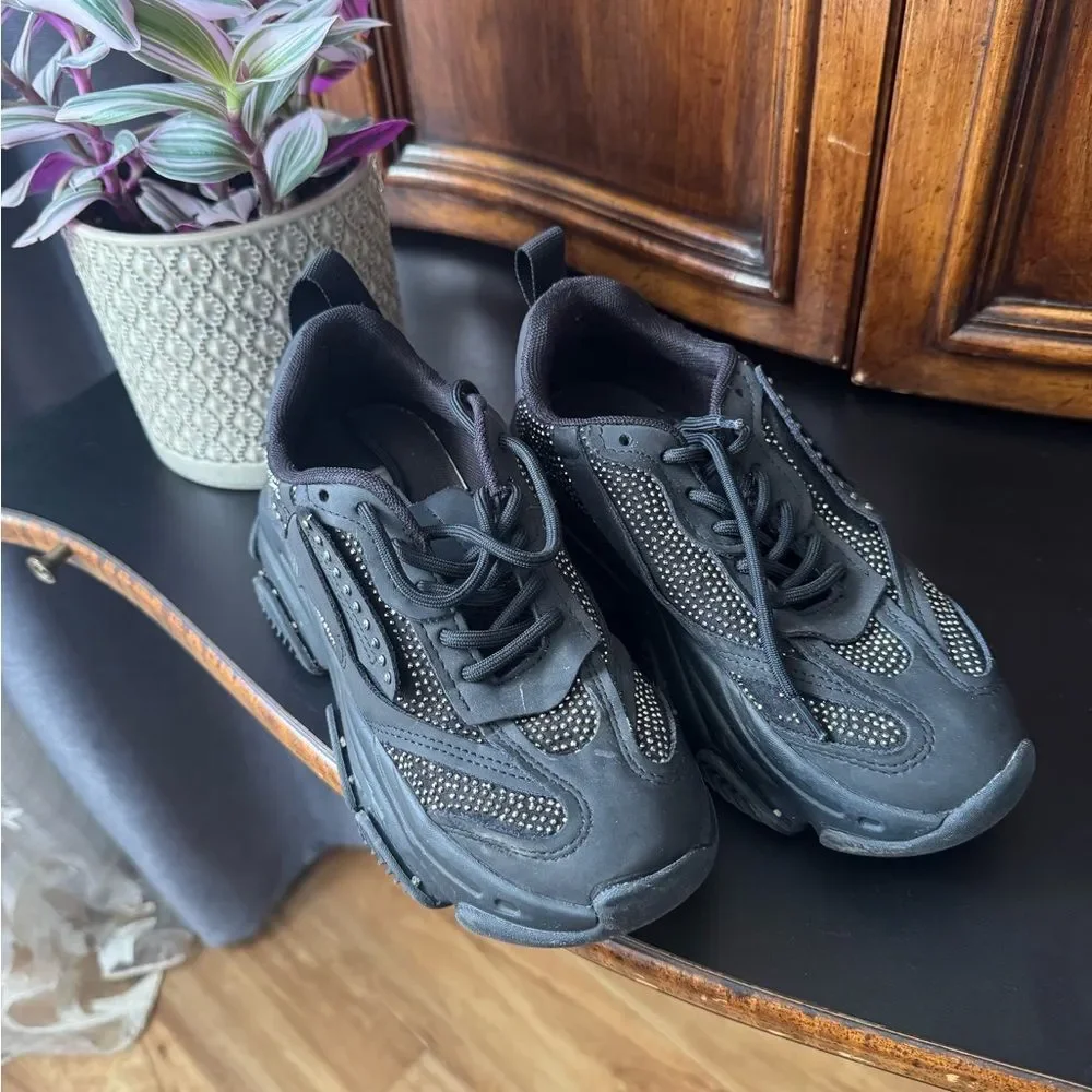 Steve Madden Black Embellished Platform Sneakers